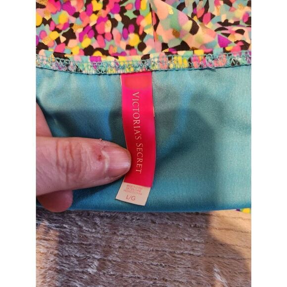 Victoria's Secret Bikini Bottom Size L  Multicolor Print Scoop Swimwear Bathing - Picture 3 of 3